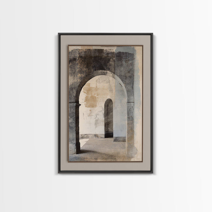 Black and White Architectural Arch Composition Canvas Print, Living Room Art, Minimalist Decor, Living Room Decor, Living, LIR-2x3-15