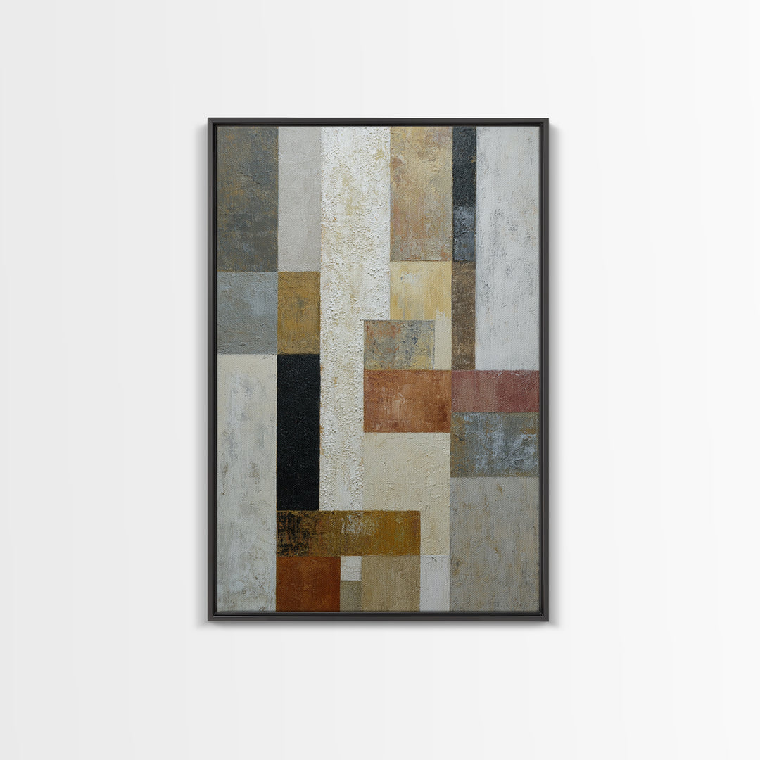 Mid Century Geometric Artwork Canvas Print, Living Room Art, Gallery Decor, Living Room Decor, Fine Art, Living, Wall Art, LIR-2x3-16