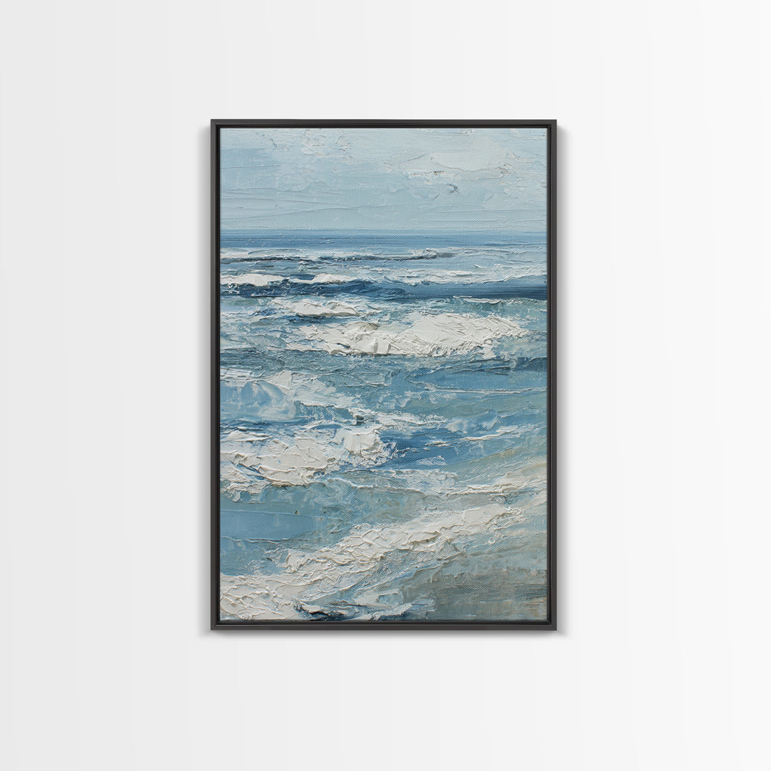 Coastal Aerial Shoreline Framed Canvas Print, Living Room Art, Contemporary Art, Living Room Decor, Fine Art, Living, LIR-2x3-19