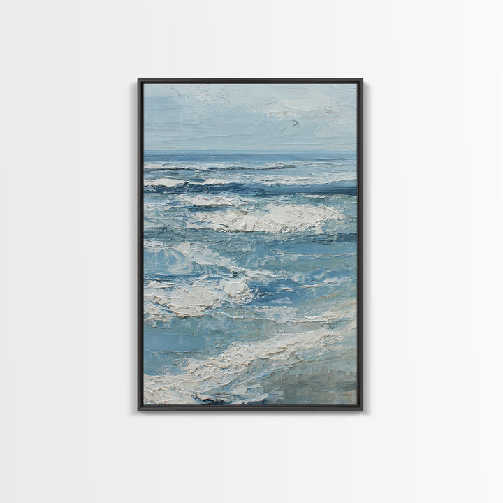 Coastal Aerial Shoreline Framed Canvas Print, Living Room Art, Contemporary Art, Living Room Decor, Fine Art, Living, LIR-2x3-19