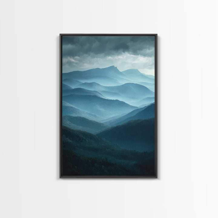 Classic Mountain Panorama for Cozy Interiors Framed Canvas Print, Living Room Art, Modern Decor, Living Room Decor, Living, LIR-2x3-24