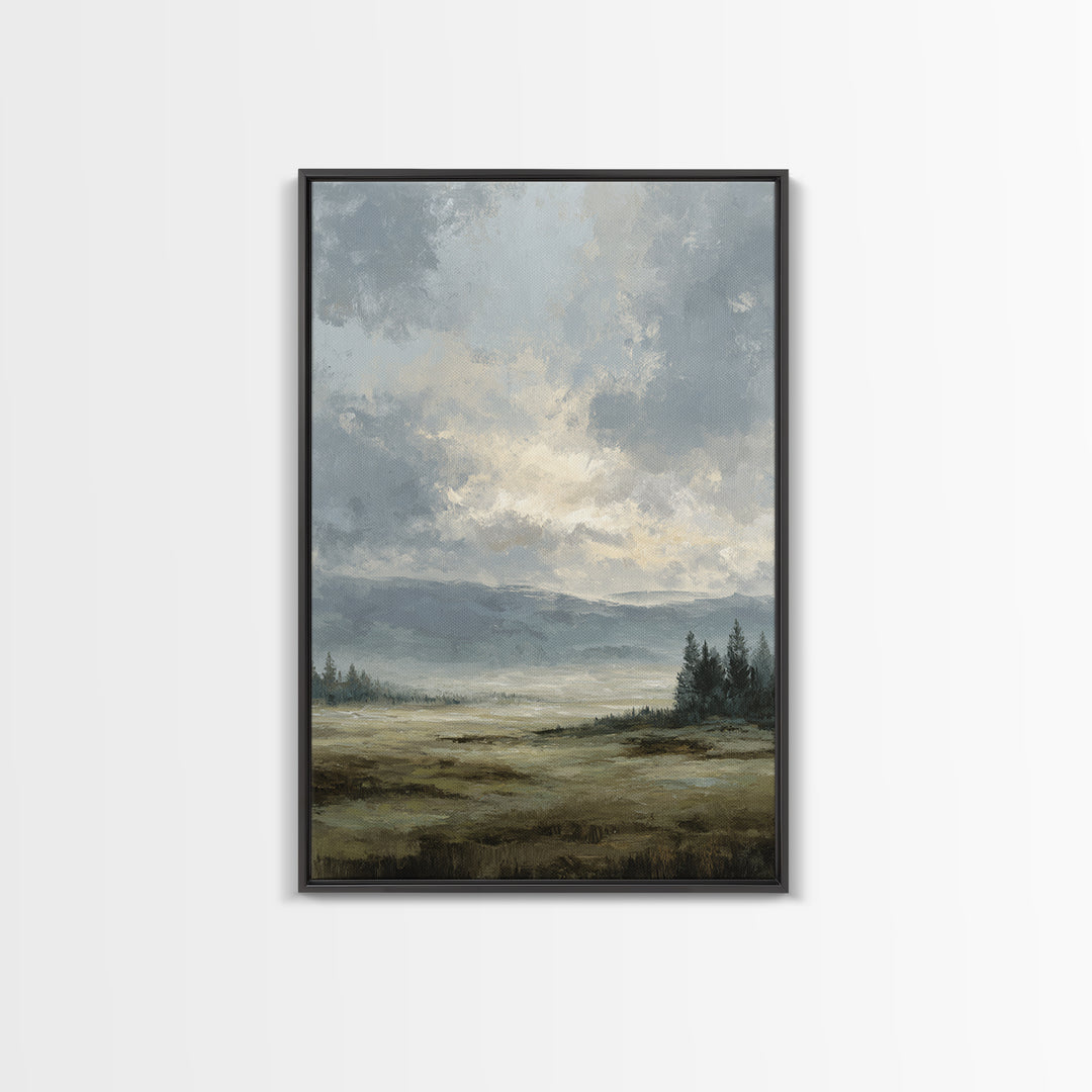 Modern Landscape with Expansive Calm Sky Canvas Print, Living Room Art, Printable Wall Art, Living Room Decor, Fine Art, Living, LIR-2x3-35