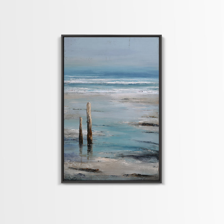 Moody Seascape for Dramatic Focal Point Framed Canvas Print, Living Room Art, Art Print, Living Room Decor, Fine Art, Living, LIR-2x3-38