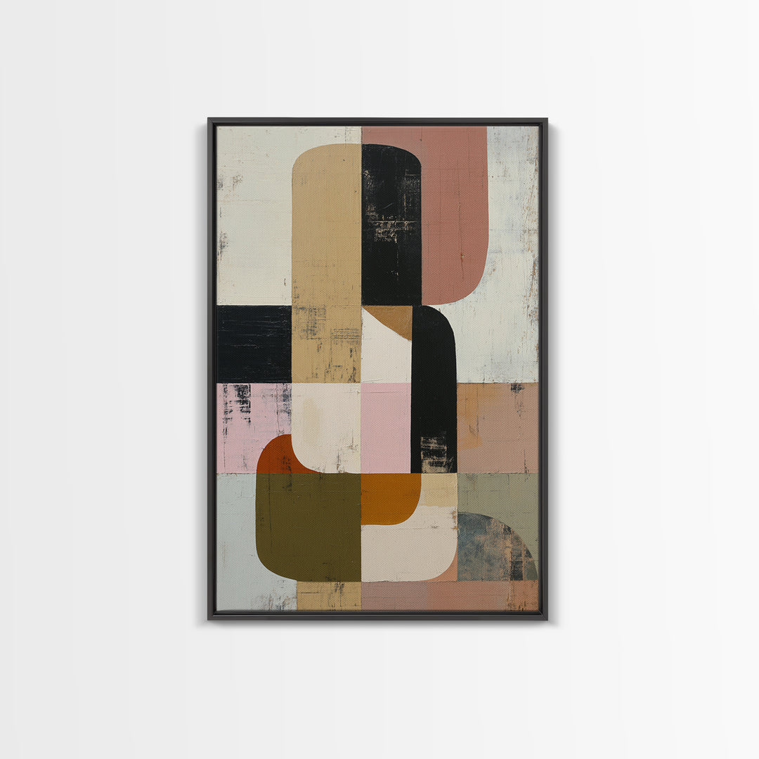 Mid Century Geometric Artwork Canvas Print, Living Room Art, Contemporary Art, Living Room Decor, Abstract Art, Living, LIR-2x3-40