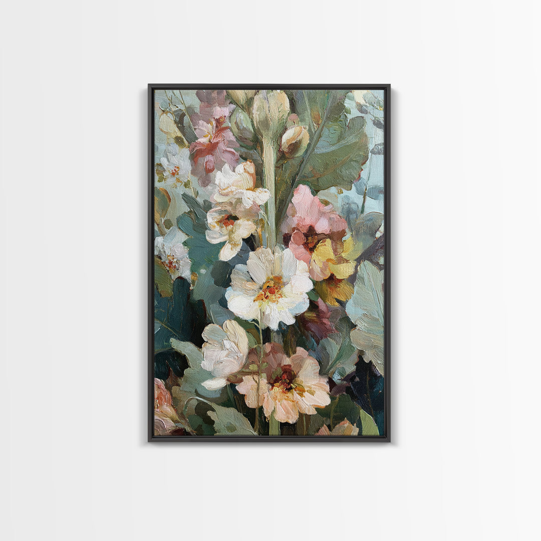 Large Floral Still Life Framed Canvas Print, Living Room Art, Oil Painting, Living Room Decor, Fine Art, Living, Boho Wall Art, LIR-2x3-41
