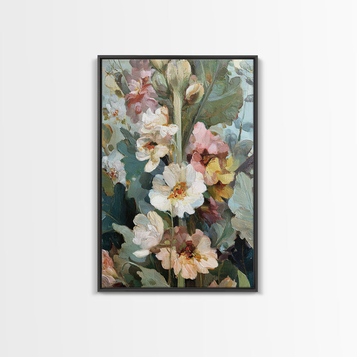 Large Floral Still Life Framed Canvas Print, Living Room Art, Oil Painting, Living Room Decor, Fine Art, Living, Boho Wall Art, LIR-2x3-41