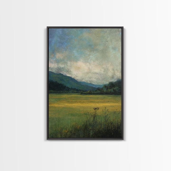 Quiet Meadow Landscape Framed Canvas Print, Living Room Art, Printable, Living Room Decor, Oil Painting, Living, Printable Art, LIR-2x3-55