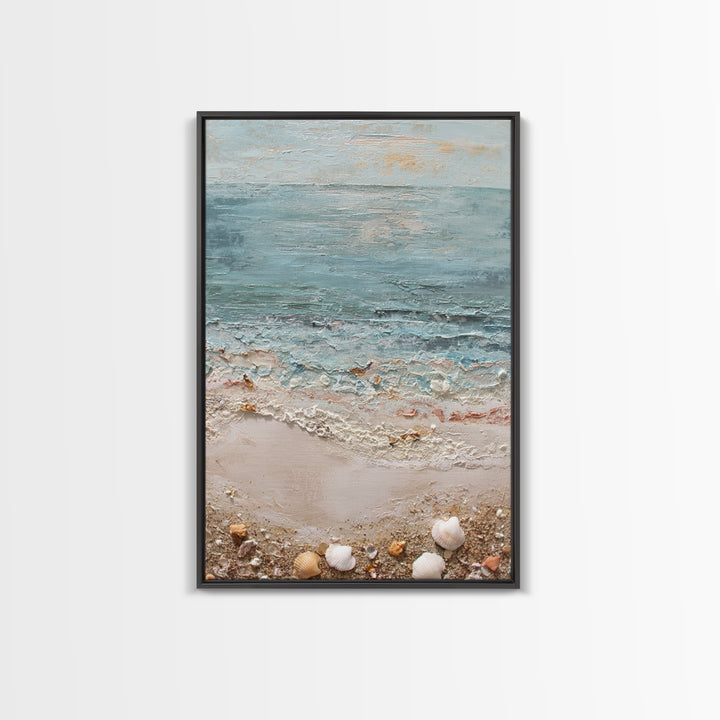Moody Seascape for Dramatic Focal Point Canvas Print, Living Room Art, Oil Painting, Living Room Decor, Abstract Art, Living, LIR-2x3-62