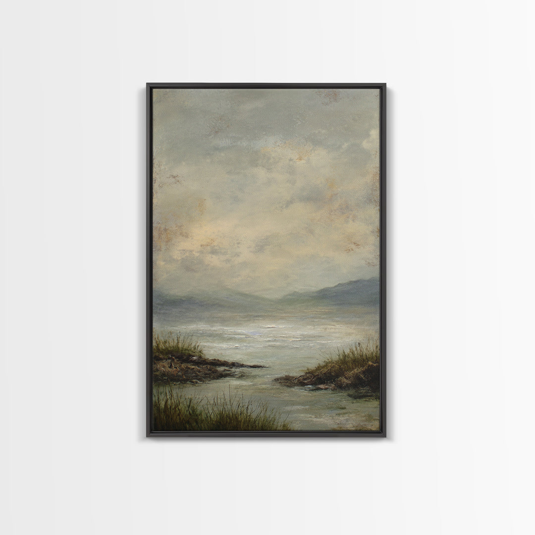 Large Cloudscape with Gentle Movement Framed Canvas Print, Living Room Art, New Home Gift, Living Room Decor, Fine Art, Living, LIR-2x3-75