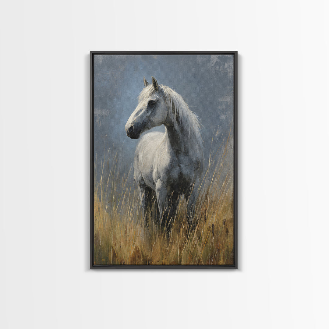 Contemporary Horse Portrait Framed Canvas Print, Living Room Art, Digital Wall Art, Living Room Decor, Fine Art, Living, LIR-2x3-90