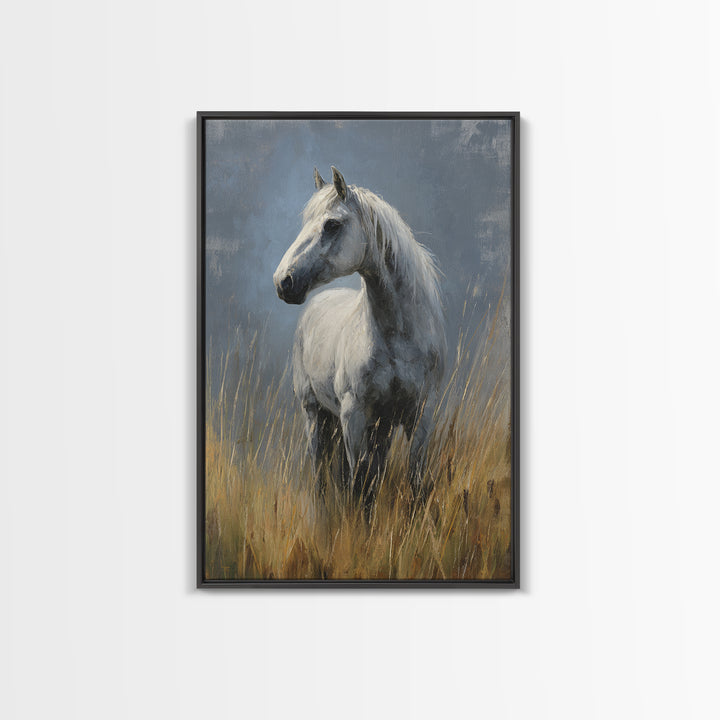 Contemporary Horse Portrait Framed Canvas Print, Living Room Art, Digital Wall Art, Living Room Decor, Fine Art, Living, LIR-2x3-90