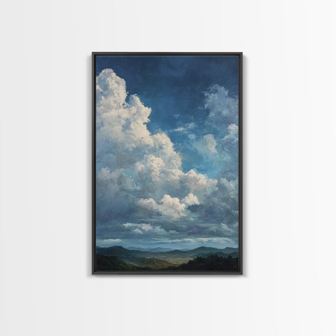 Large Cloudscape with Gentle Movement Canvas Print, Living Room Art, Boho Wall Art, Living Room Decor, Fine Art, Living, LIR-2x3-99