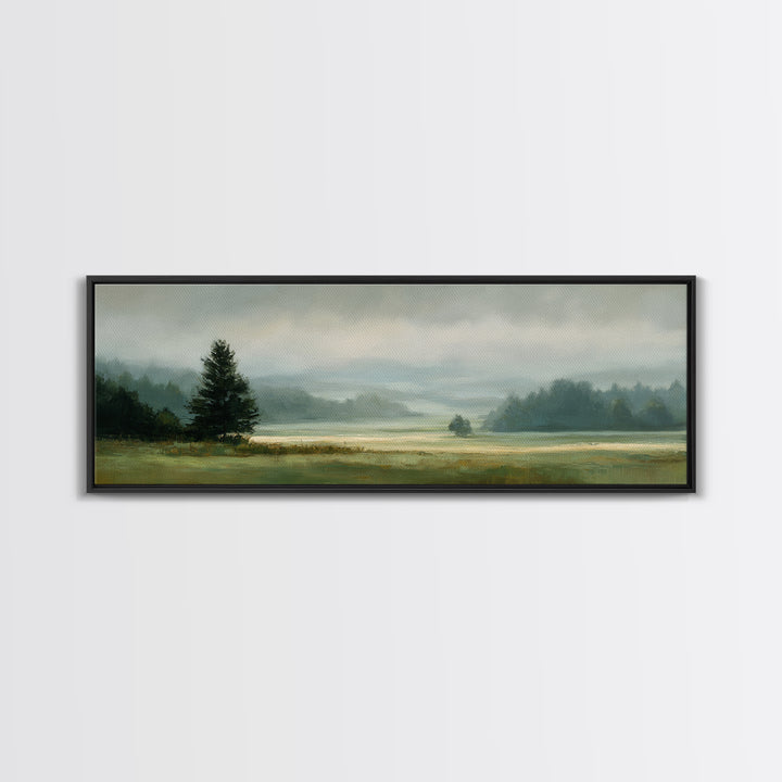 Quiet Meadow Landscape Framed Canvas Print, Living Room Art, Gallery Decor, Living Room Decor, Fine Art, Living, Wall Art, LIR-3x1-15