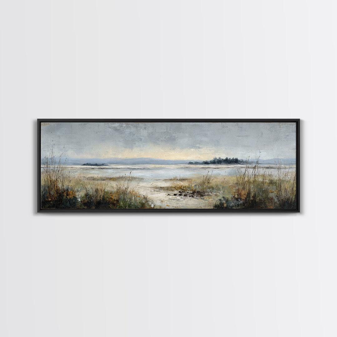 Modern Landscape with Expansive Calm Sky Canvas Print, Living Room Art, Luxury Decor, Living Room Decor, Fine Art, Living, LIR-3x1-19