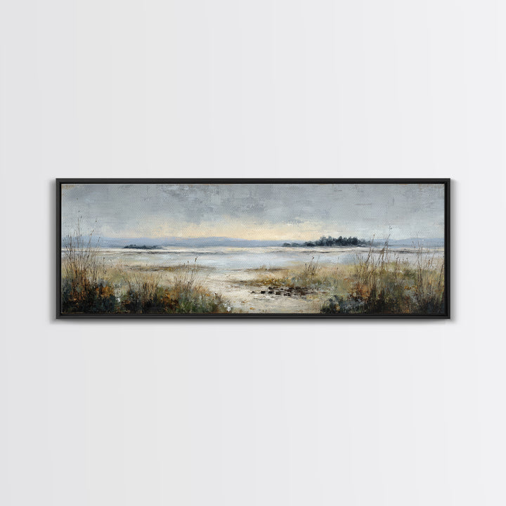 Modern Landscape with Expansive Calm Sky Canvas Print, Living Room Art, Luxury Decor, Living Room Decor, Fine Art, Living, LIR-3x1-19