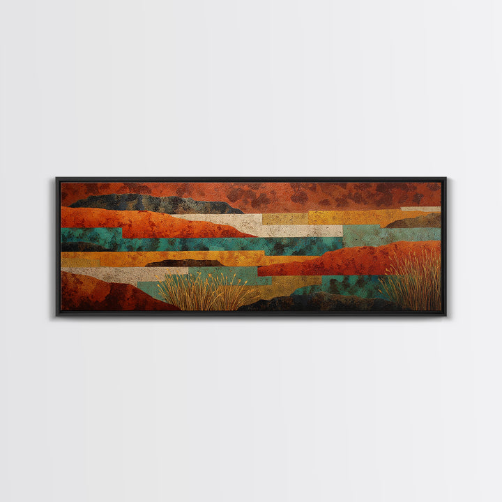 Earthy Desert Landscape Framed Canvas Print, Living Room Art, Bedroom Wall Art, Living Room Decor, Living, Minimalist Decor, LIR-3x1-28