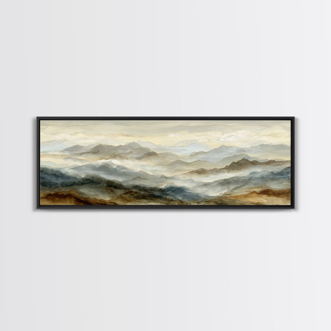 Classic Mountain Panorama for Cozy Interiors Canvas Print, Living Room Art, 3 Piece Wall Art, Living Room Decor, Living, LIR-3x1-32
