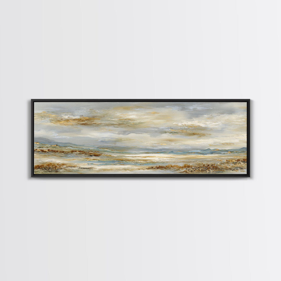 Large Cloudscape with Gentle Movement Canvas Print, Living Room Art, Minimalist Decor, Living Room Decor, Fine Art, Living, LIR-3x1-35