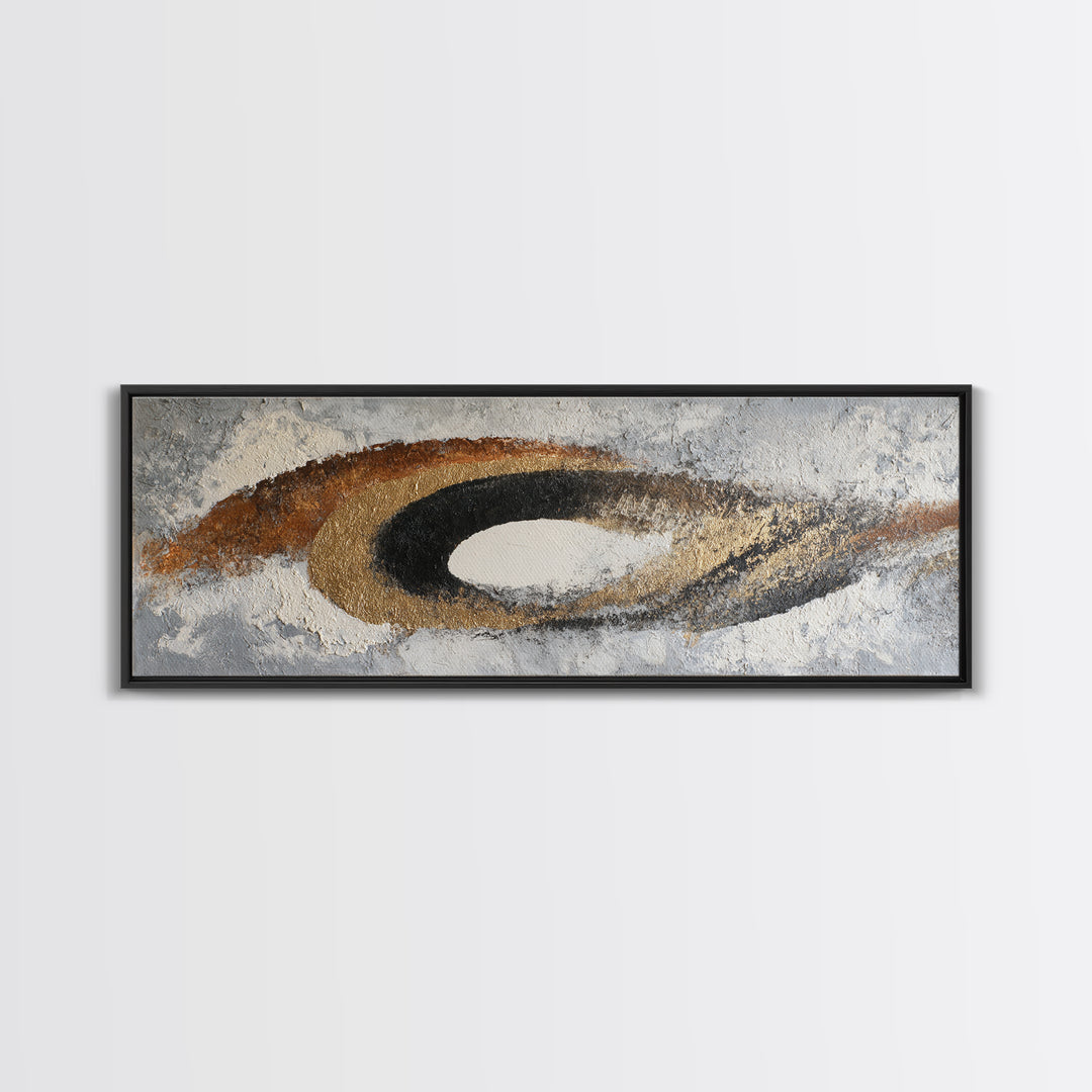 Monochrome Stone Texture Abstraction Framed Canvas Print, Living Room Art, Abstract Wall Art, Living Room Decor, Abstract Art, LIR-3x1-37