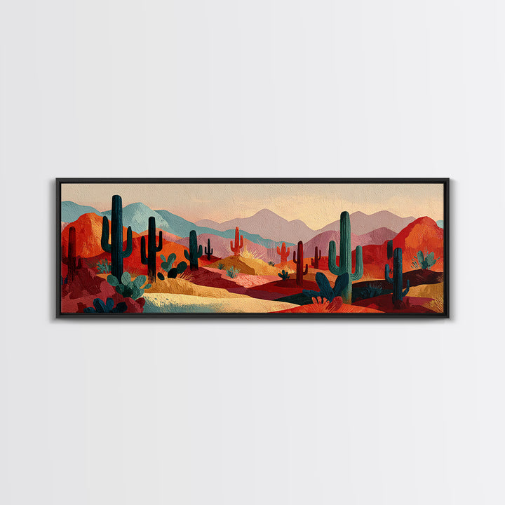 Earthy Desert Landscape Canvas Print, Living Room Art, Abstract Wall Art, Living Room Decor, Fine Art, Living, Boho Decor, LIR-3x1-4
