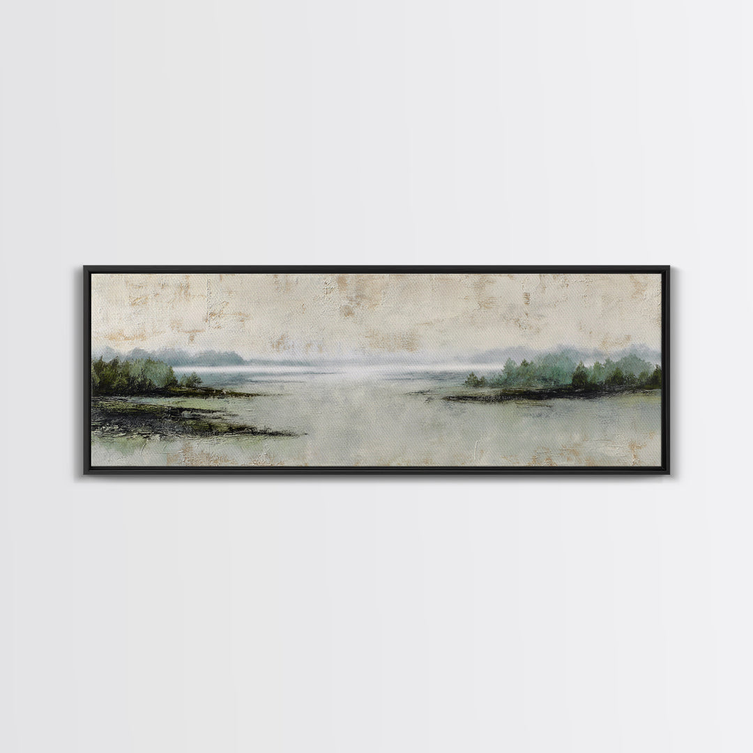 Minimal Scandinavian Forest Framed Canvas Print, Living Room Art, Modern Wall Art, Living Room Decor, Oil Painting, Living, LIR-3x1-53