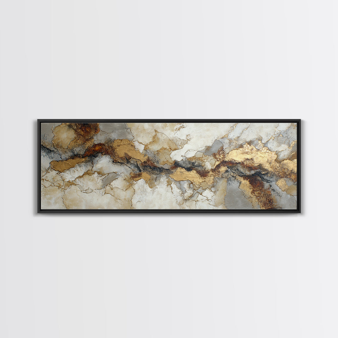 Textured Plaster Abstract Framed Canvas Print, Living Room Art, Gallery Decor, Living Room Decor, Fine Art, Living, Wall Art, LIR-3x1-69