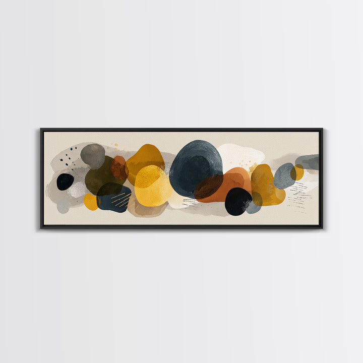 Abstract Organic Shapes Framed Canvas Print, Living Room Art, Statement Artwork, Living Room Decor, Abstract Art, Living, LIR-3x1-7