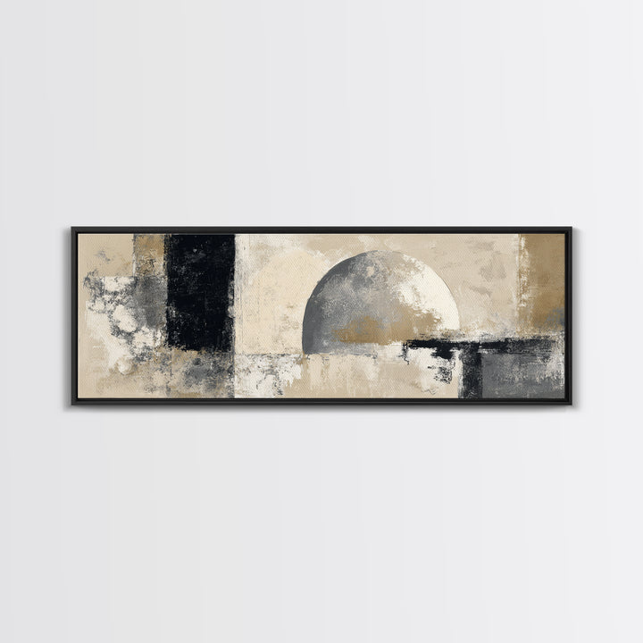 Black and White Architectural Arch Composition Canvas Print, Living Room Art, Home, Living Room Decor, Oil Painting, Living, LIR-3x1-95