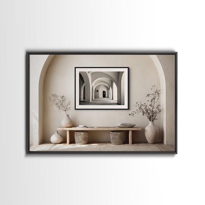 Black and White Architectural Arch Composition Canvas Print, Living Room Art, Modern Decor, Living Room Decor, Fine Art, Living, LIR-3x2-11