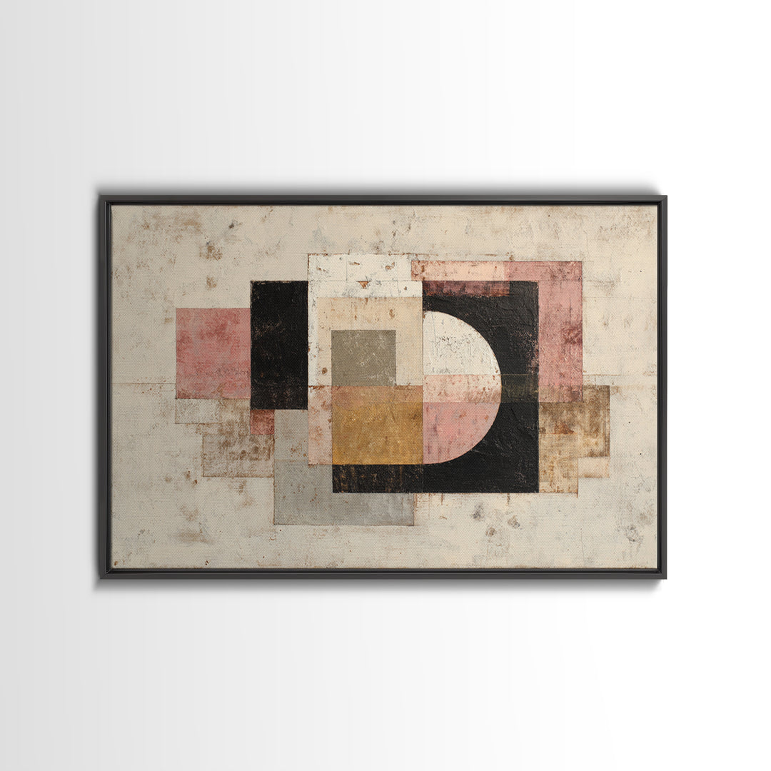 Mid Century Geometric Artwork Canvas Print, Living Room Art, Living Room Decor, Fine Art, Living, Statement Artwork, Boho Decor, LIR-3x2-12