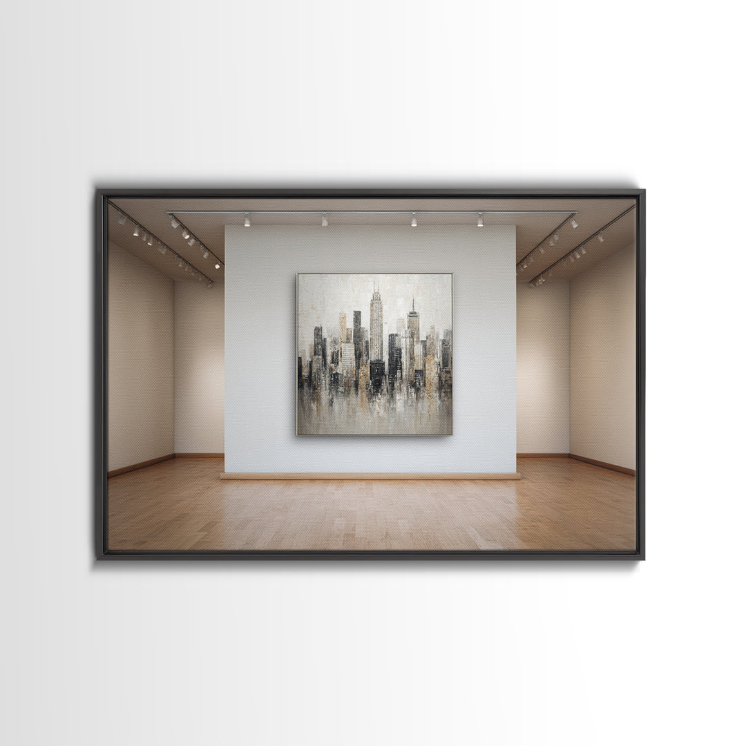 Modern City Skyline Canvas Print, Living Room Art, Abstract Art, Living Room Decor, Living, Living Room Wall Art, LIR-3x2-26