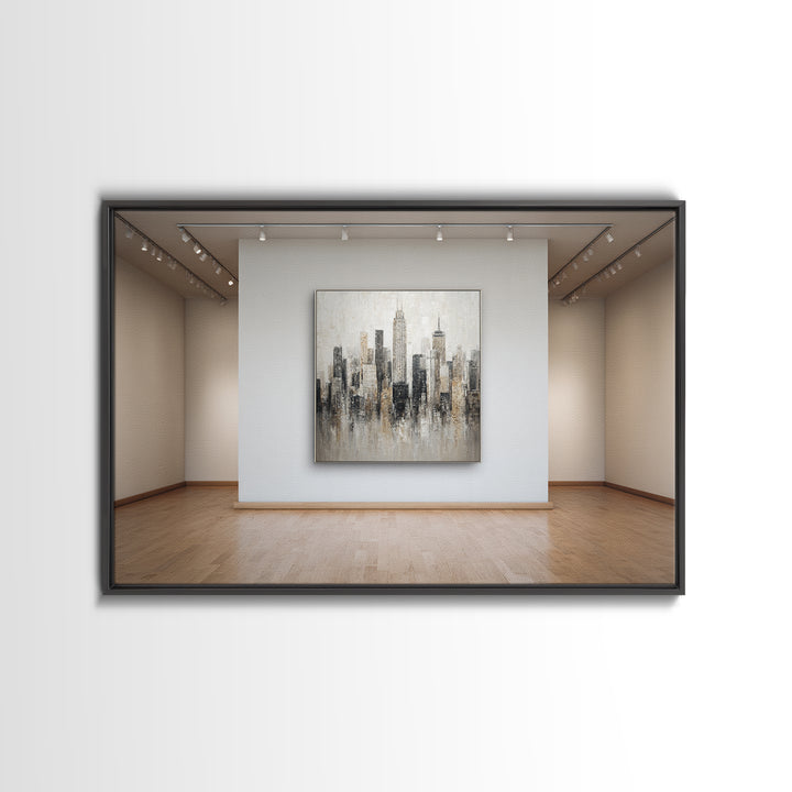 Modern City Skyline Canvas Print, Living Room Art, Abstract Art, Living Room Decor, Living, Living Room Wall Art, LIR-3x2-26