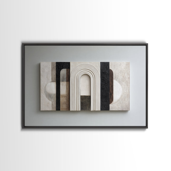 Black and White Architectural Arch Composition Canvas Print, Living Room Art, Digital Wall Art, Living Room Decor, Living, LIR-3x2-83