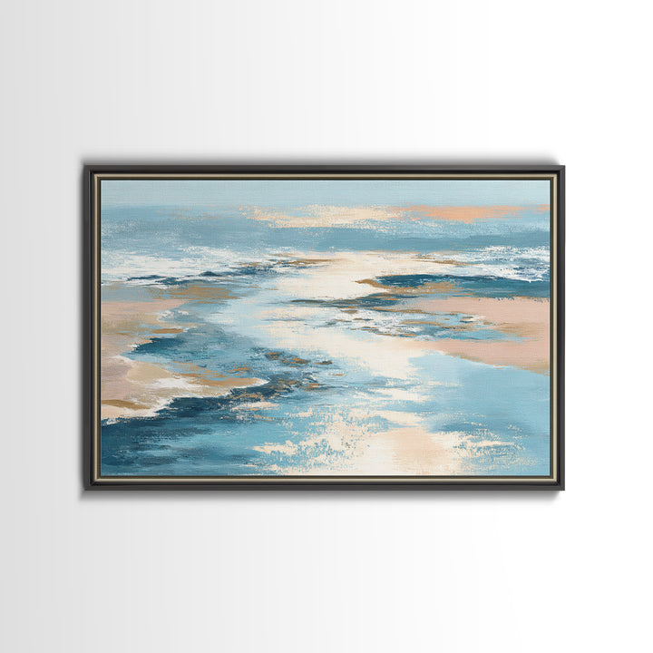Coastal Aerial Shoreline Framed Canvas Print, Living Room Art, Art, Living Room Decor, Fine Art, Living, Art Nouveau, LIR-3x2-87