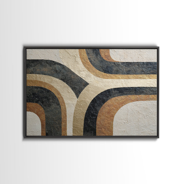 Monochrome Stone Texture Abstraction Framed Canvas Print, Living Room Art, Luxury Decor, Living Room Decor, Abstract Art, LIR-3x2-97