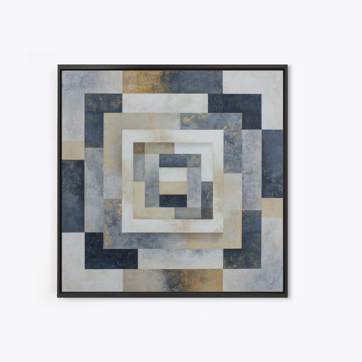 Black and White Courthouse Step Pattern as Canvas Print, Law Office Art, Poster Print, Office Decor, Oil Painting, Counsel, LOA-1x1-15