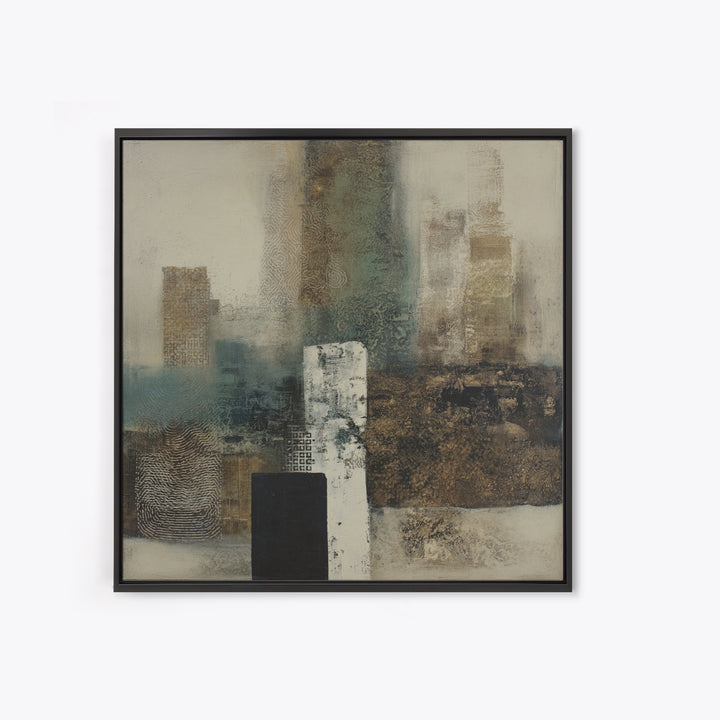 Deep Green and Walnut Toned Abstract Canvas Print, Law Office Art, Teen Girl Room Decor, Office Decor, Abstract Art, Counsel, LOA-1x1-69