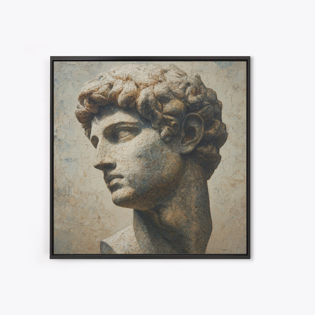 Classical Statue Bust Framed Canvas Print, Law Office Art, Home Office Decor, Office Decor, Abstract Art, Counsel, Boho Decor, LOA-1x1-72