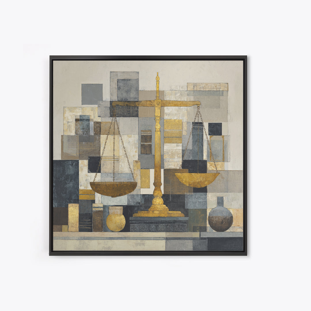 Classical Scales of Justice Canvas Print, Law Office Art, Luxury Decor, Office Decor, Oil Painting, Counsel, Printable Art, LOA-1x1-97