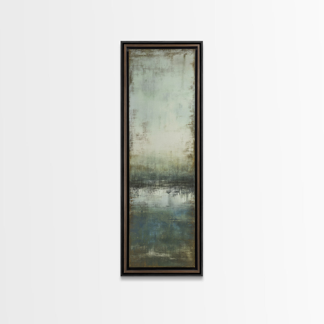 Deep Green and Walnut Toned Abstract Canvas Print, Law Office Art, Digital Prints, Office Decor, Counsel, Gifts for Lawyers, LOA-1x3-33