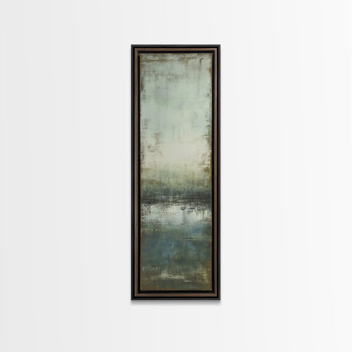 Deep Green and Walnut Toned Abstract Canvas Print, Law Office Art, Digital Prints, Office Decor, Counsel, Gifts for Lawyers, LOA-1x3-33