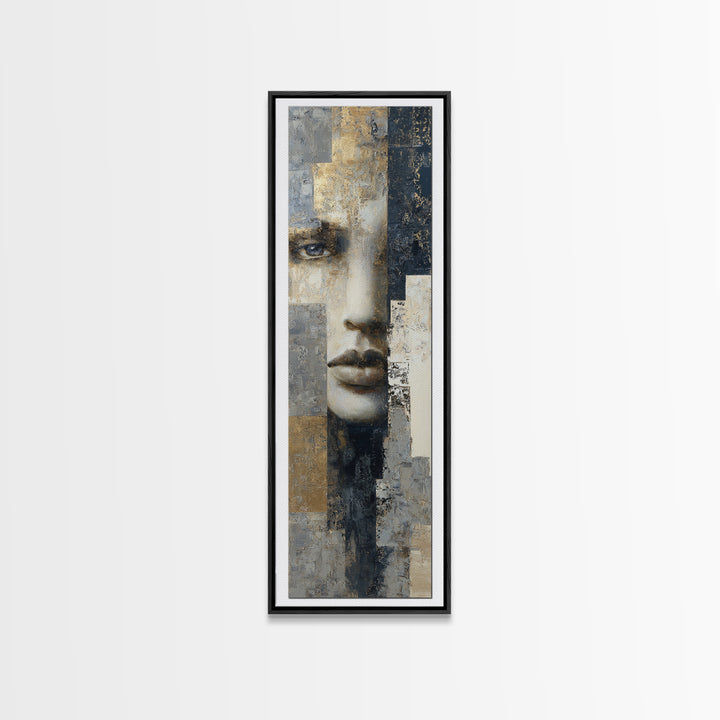 Abstract Navy and Gold Composition for Authority Canvas Print, Law Office Art, Room Decor, Office Decor, Fine Art, Counsel, LOA-1x3-40