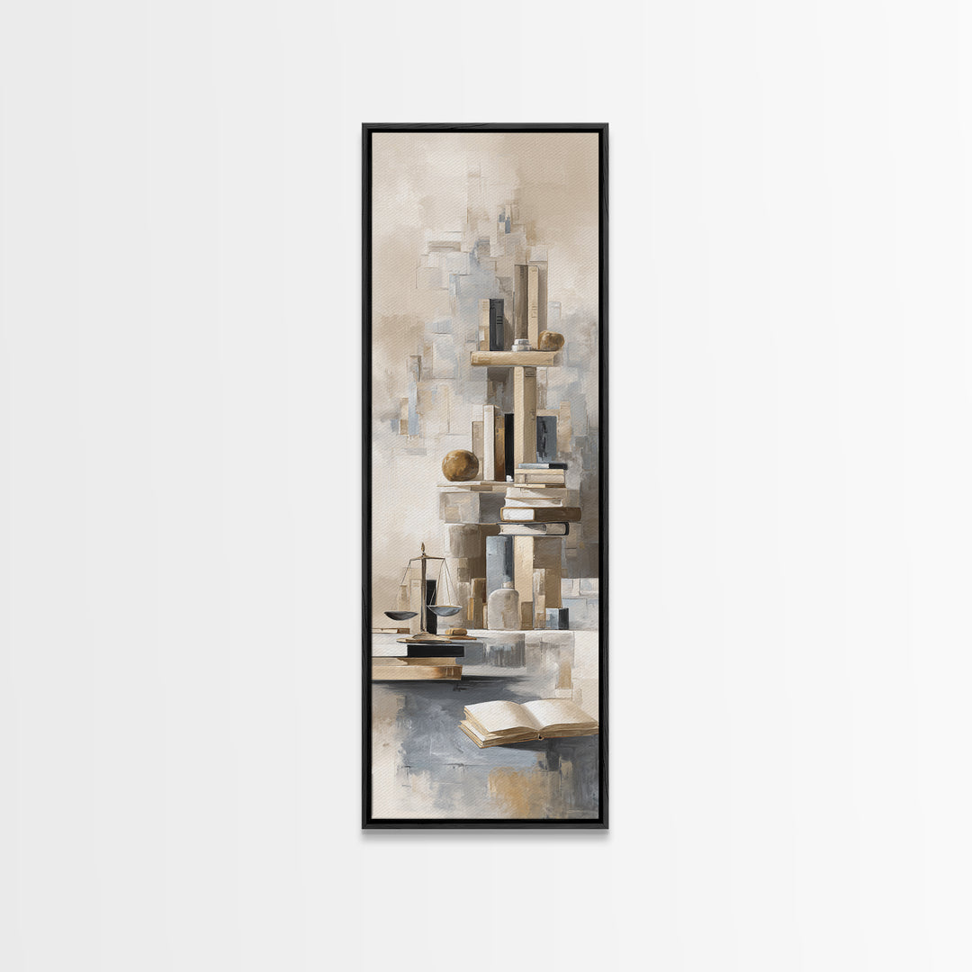 Dark Academia Desk Still Life Without Readable Canvas Print, Law Office Art, Law School Gifts, Office Decor, Counsel, LOA-1x3-45