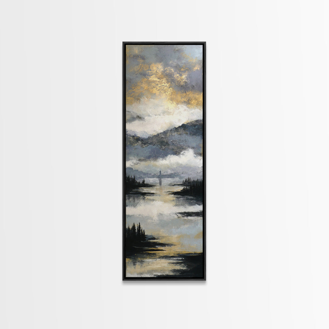 Stormy Landscape with Lighthouse as Guidance Metaphor Canvas Print, Law Office Art, Minimalist Decor, Office Decor, Counsel, LOA-1x3-47