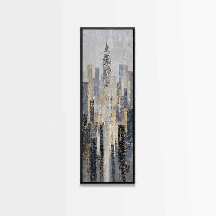 Quiet City Skyline Canvas Print, Law Office Art, Boho Decor, Office Decor, Abstract Art, Counsel, Digital Prints, Printable, LOA-1x3-48