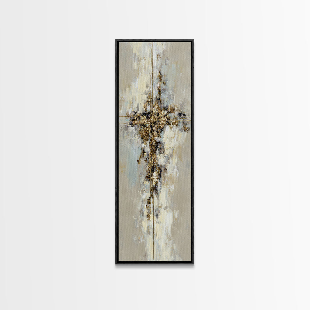 Gold Thread Knot Symbolizing Resolution Framed Canvas Print, Law Office Art, Butterfly Print, Office Decor, Oil Painting, LOA-1x3-54