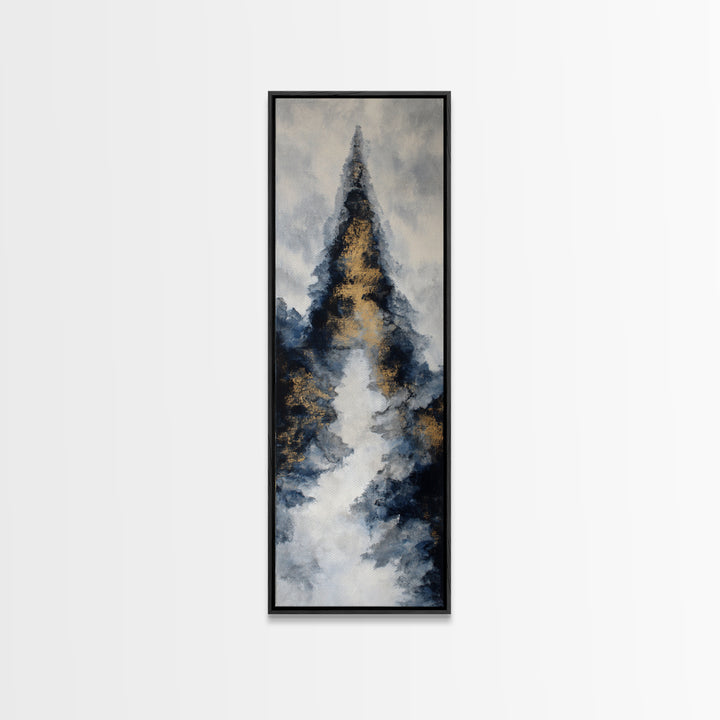 Ink Wash Mountain Symbolizing Stability Canvas Print, Law Office Art, Contemporary Art, Office Decor, Fine Art, Counsel, LOA-1x3-56
