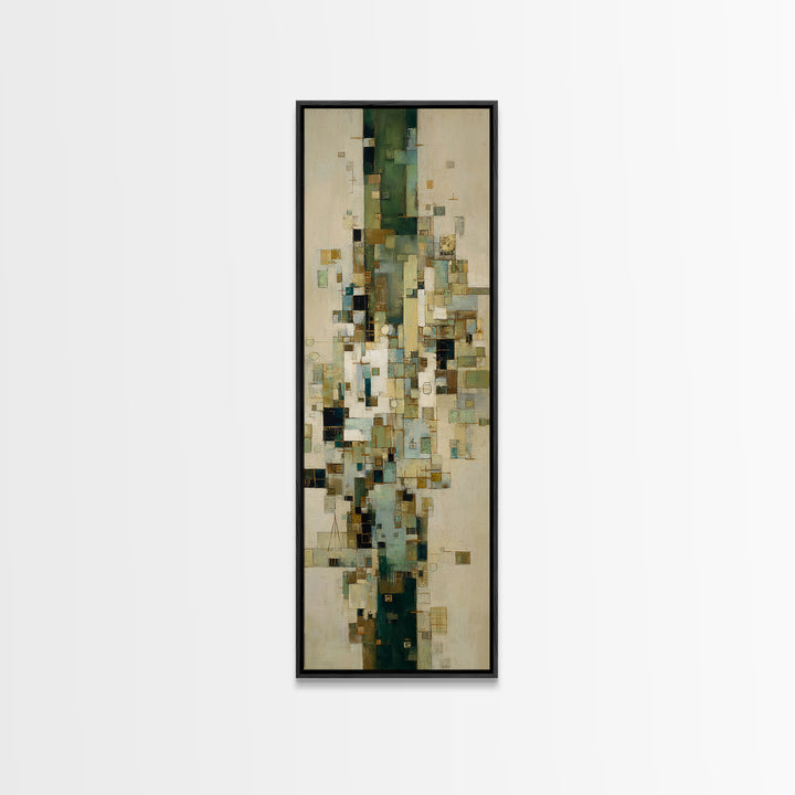 Deep Green and Walnut Toned Abstract Canvas Print, Law Office Art, Lawyer Sign, Office Decor, Fine Art, Counsel, Art Print, LOA-1x3-57