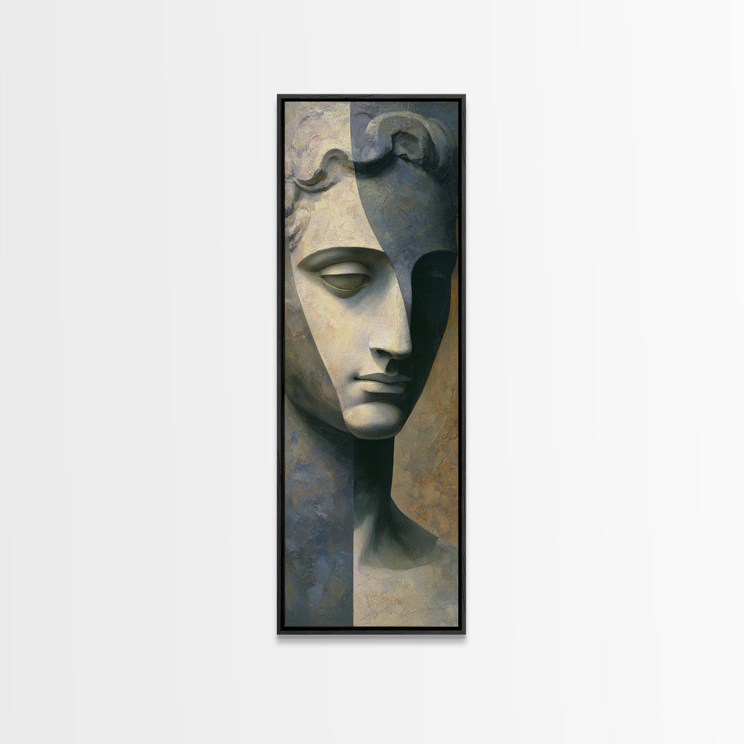 Classical Statue Bust Canvas Print, Law Office Art, Office Decor, Abstract Art, Counsel, Printable Art, Office Wall Art, LOA-1x3-60