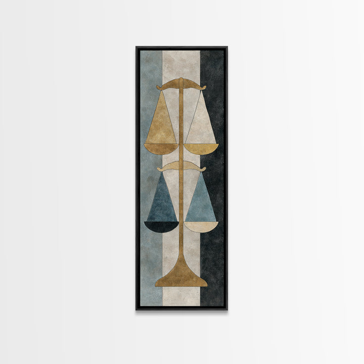 Classical Scales of Justice Framed Canvas Print, Law Office Art, Modern Decor, Office Decor, Fine Art, Counsel, Wall Decor, LOA-1x3-61